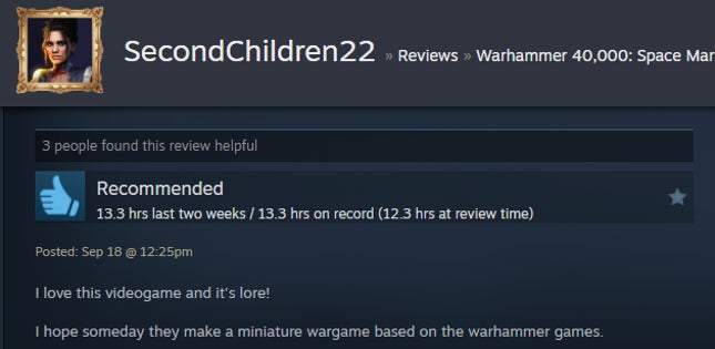 Screenshot of the article titled Warhammer 40,000: Space Marine 2, As Reported by Steam Reviews